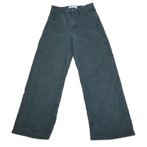 Old Navy Wide Leg Dark Gray High Waist Corduroy Pants 10 Tall